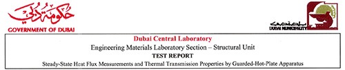 Dubai Bələdiyyəsi Mərkəzi Laboratoriyasından Son İstilik Keçiriciliyi Test Hesabatı